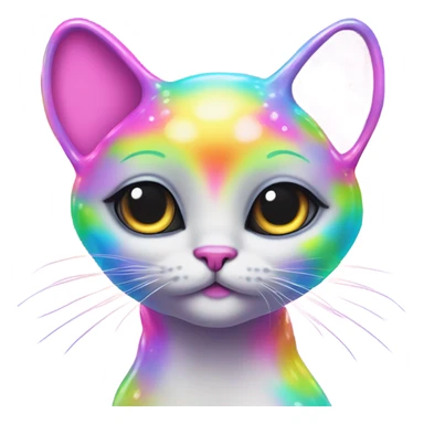 Lisa frank alien cat with antennas on head ￼ sticker