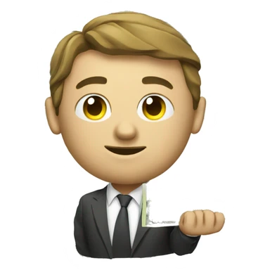 crypto investor with money, man sticker