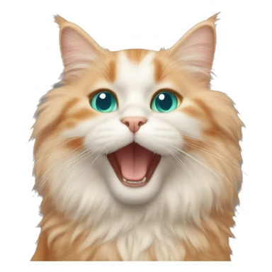 Fluffy orange cat with teal eyes sticker