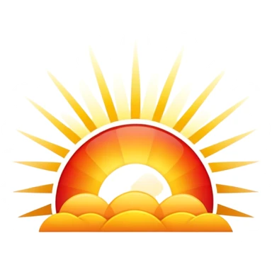 Beautiful sunrise with golden rays of light sticker
