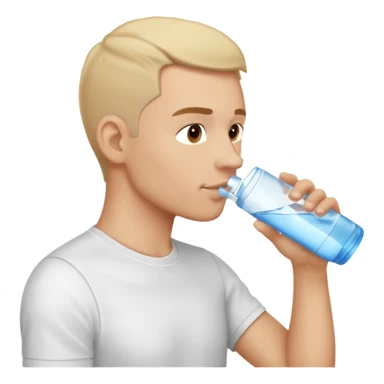 light man in profile drinking water sticker