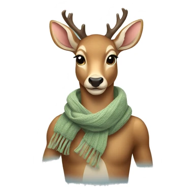 deer wearing an scarf  sticker