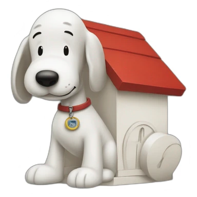 Snoopy on top ofred dog house sticker