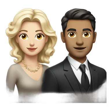 A beautiful woman and two men sticker