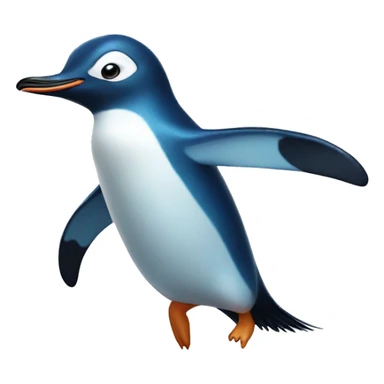 blue penguin jumping  sticker
