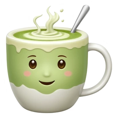 White background, matcha latte no  sticker