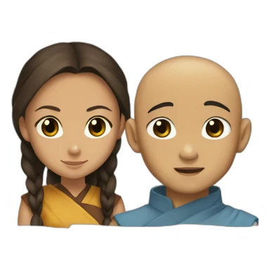 aang and katara sticker