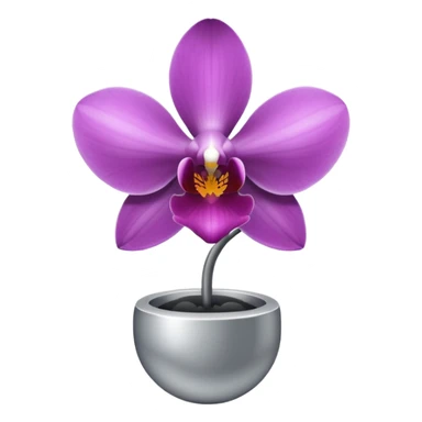metallic chrome minimalistic gray orchid sticker