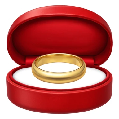 Expensive design gold wedding ring in red box sticker
