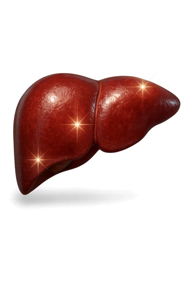 fegato realistico con scintille di brillantezza 3d sticker