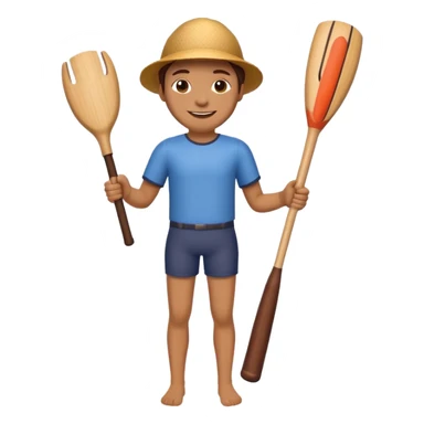 Make a wooden tube with a face and wooden legs and arms and a bat sticker