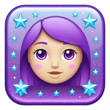 glitter purple and cian check sticker