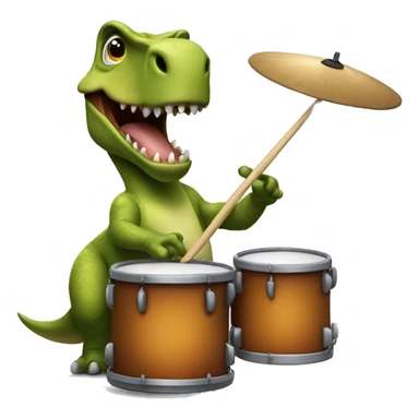 dinosaur playing the drums sticker