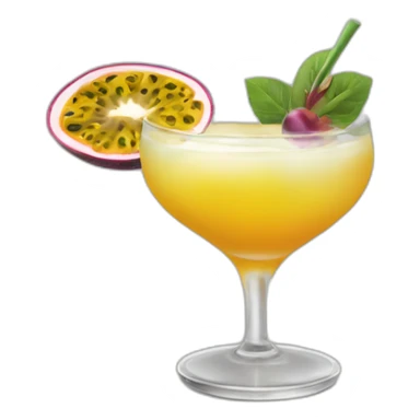 Cocktail with a passion fruit floating in the middle sticker