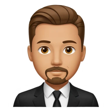 a man with great jawline , slicked back hair , goatee on his face sticker