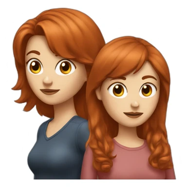 Brunette and redhead in a lazda sticker