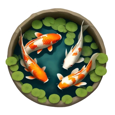 koi pond realistic  sticker