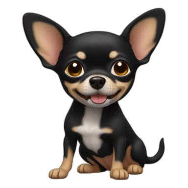 chihuahua negro riendose mucho sticker