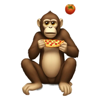 Big monkey eat pizza every day non stop and sit on trees sticker