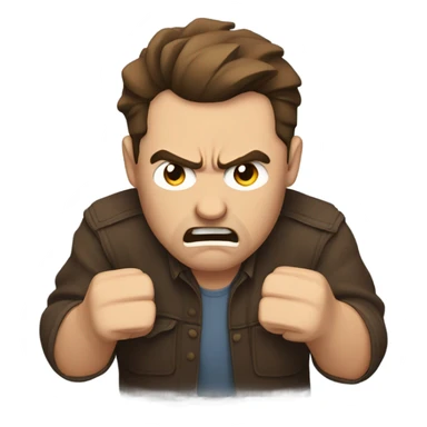 Angry man with brown hair  sticker