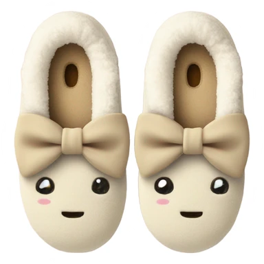 slippers with beige bows cozy sticker