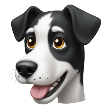 black and white dog with underbite sticker
