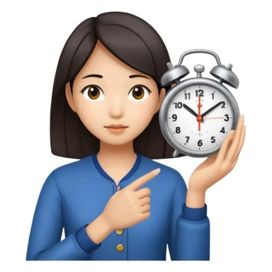 asian girl doing clock it sticker