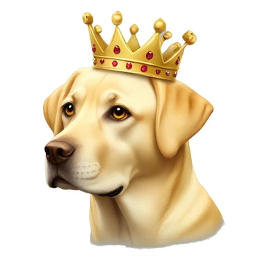 King Yellow lab with crown sticker