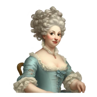 Painting of rococo women sticker