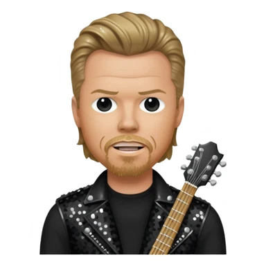 James Hetfield with dark blonde hair, black sequin outfit  sticker