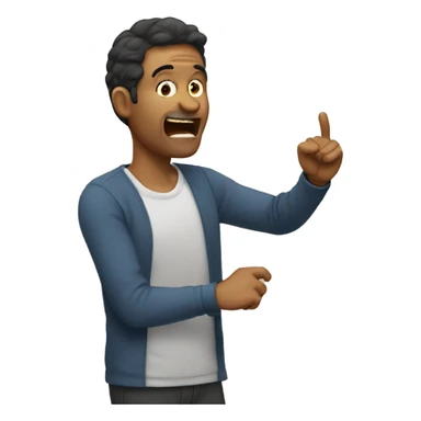 Man mewing with finger sticker