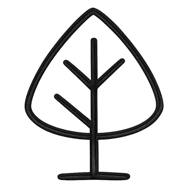tree icon for a map, stylized, geometric shapes, easy to read at small scale sticker