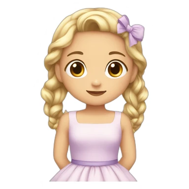 upperbody female child light skin dress bowing skirtlift cute adorable sweet sticker