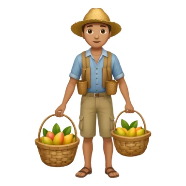 HOMBRE VENDEDOR DE MANGOS CUERPO COMPLETO CON ROPA DE CAMPO sticker