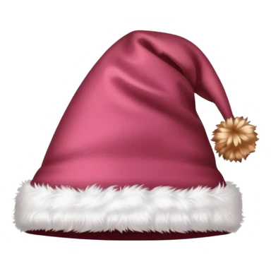 realistic isolated rose gold Santa hat with a pom-pom sticker