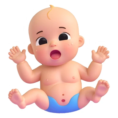 baby crying, resisting bath time sticker