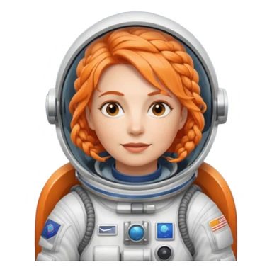 Astronauts, Middle-age, female, orange braided hair sticker