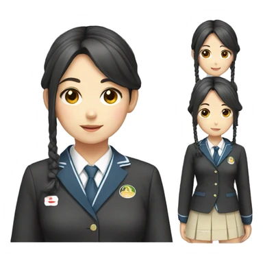 Japanese girl middle school uniform sticker