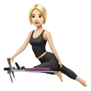 Blonde girl on Pilates reformer sticker