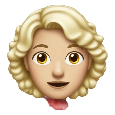 blonde middle aged woman with brown eyes dressed as santa sticker