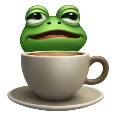 pepe the frog with a cup of coffee sticker