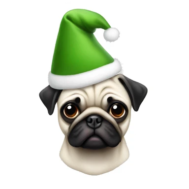  Christmas pug white elf sticker