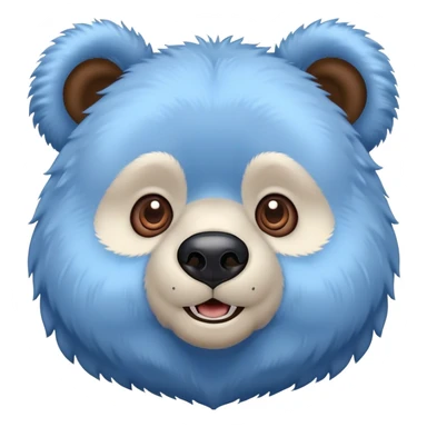 Blue fuzzy bear waving hello sticker