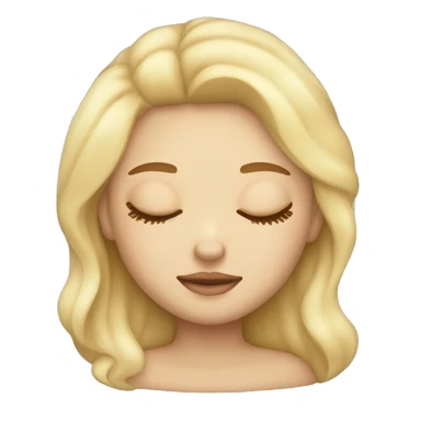 pretty light skinned blonde girl sleeping with her closed eyes soft textures no background sticker