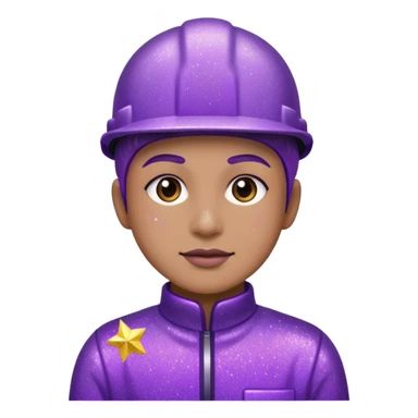 industrial worker wearing glitter purple glittery clothes sticker