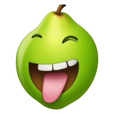 pear with tongue out sticker