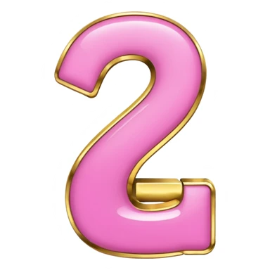 number four in pink and golden  sticker