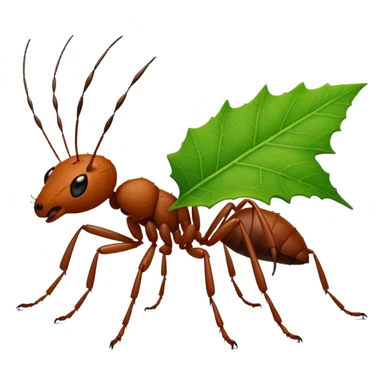 leaf cutter ant with a jagged leaf sticker