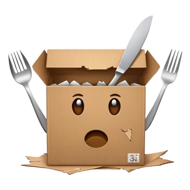 Box muncher with silverware  sticker