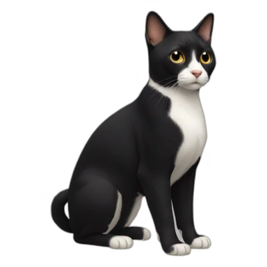 all-black-Japanese-bobtail-full-body sticker